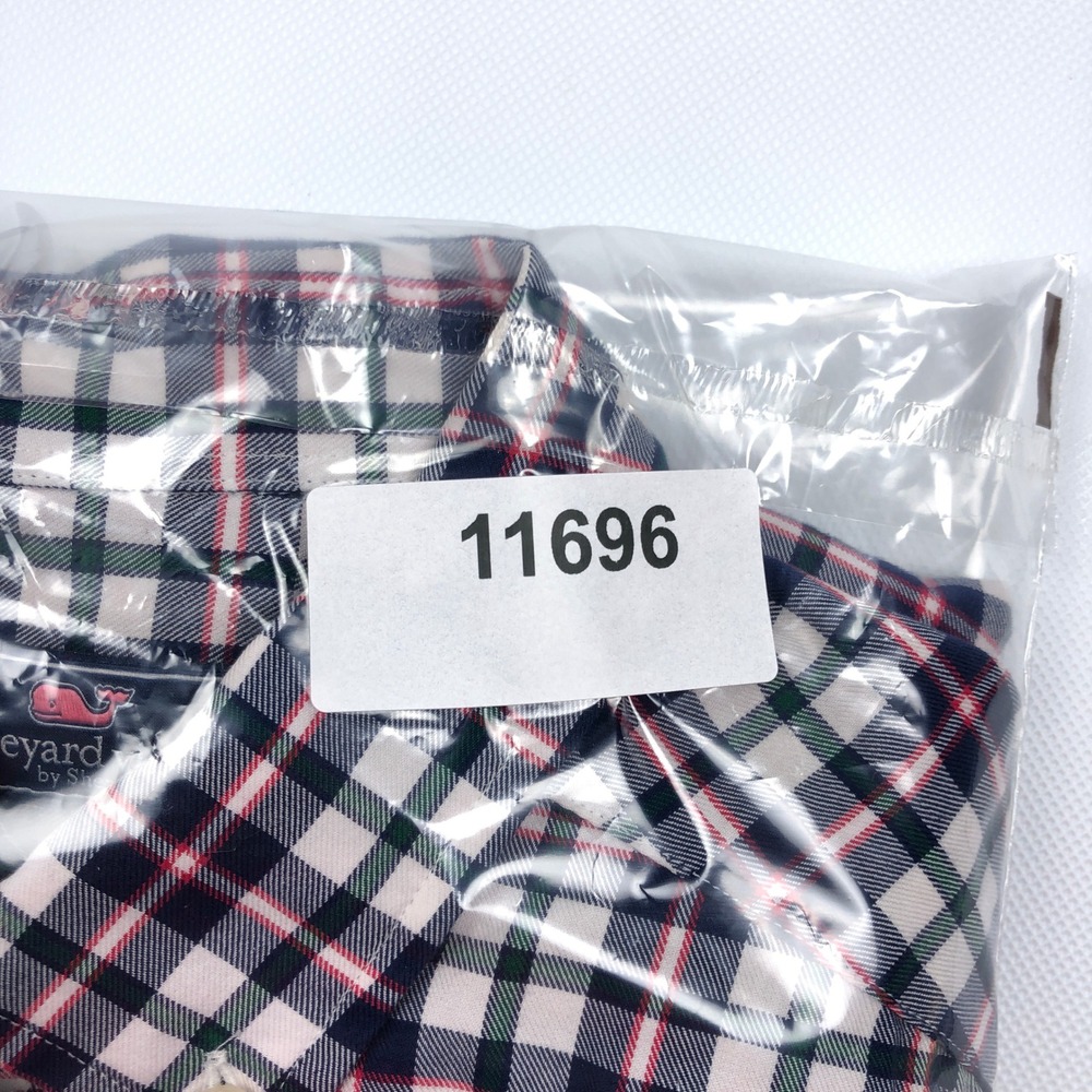 Vineyard Vines Classic Fit Tucker Shirt Mens Medium Plaid Button Down Navy Red - Picture 9 of 9